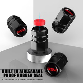 4PCS Tire Valve Stem Caps Compatible with Dodge Challenger Durango SRT 392 Auto Accessories, Aluminum Tire Valve Cap Set, Corrosion Resistant, Universal Stem Covers for Trucks Motorcycles SUVs Bikes