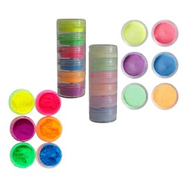 2 Torres Pigmento Neon Y Pastel Sombras En Polvo Ojos Y Uñas