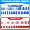 76Pcs Thread Checker, Nut and Bolt Thread Checker 38 Standard