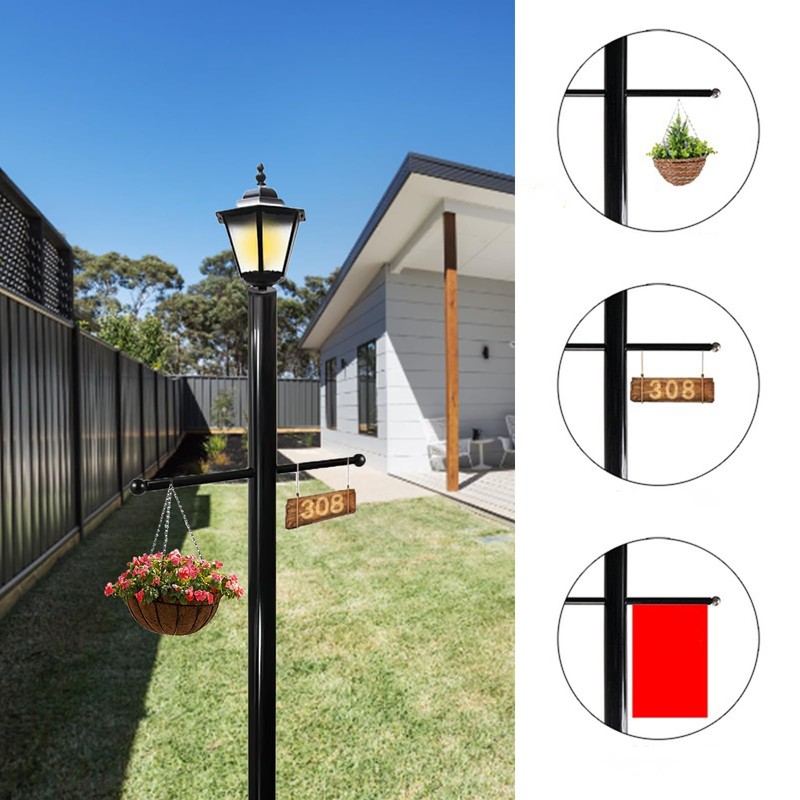 Awleynz 16 Inch Steel Lamp Post Cross Bar Ladder Rest