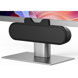 INGA Computer Speakers for Desktop PC, USB Monitor Speaker Bar with Clip-On, Wired Desk Speakers with HD Stereo Loud Sound, Laptop Speaker Mini Sound Bar, Easily Clamps to Monitor