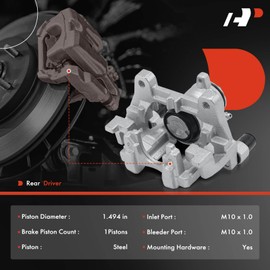 A-Premium Disc Brake Caliper Assembly with Bracket Compatible with Ford Edge 2015-2022, Escape 2017-2019, Fusion 2013-2020 2.0L & Lincoln MKZ 2013-2020, MKX 2016-2018, MKC, Nautilus - Rear Left Driver