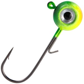 Dr.Fish 10 Pack 3D Eye Fishing Jig Heads Ball Swimbait Jig Saltwater Freshwater Bass Walleye Fishing Hooks Crappie Trout 1/8oz Firetiger