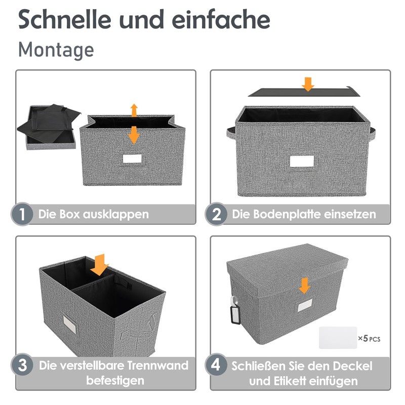 Vinyl Record Storage Box for 7"/45 RPM LPs, Grey Case