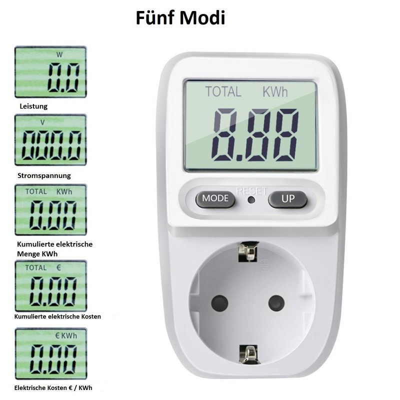 Orno WAT-419(GS) Electricity Meter for Socket, Energy Cost Meter with