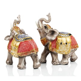 Wisifayardin Wealth Lucky Elephant Figurine with Trunk Up Elephant Statue Collectible Figurines Perfect for Home Decor Gift