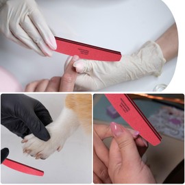 Nail Files, Professional Nail Files 100/180 Grit Nails File Double Sided Nails File for Natural and Acrylic Fingernail Buffer Block Manicure Tools Pet Grooming Tools - Red (2 Pcs)