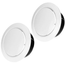 QWORK Adjustable Air Vent Diffuser - 6 Inch, 2 Pack 7.9Inch Panel, ABS Plastic for Wall or Ceiling