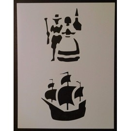 Pilgrim Pilgrims Mayflower Boat 8.5" x 11" Custom Stencil Art Supplies DIY Scrapbooking Painting on The Wall and Other Surfaces