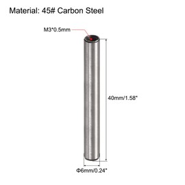 sourcing map Pack of 10 M4 Female Thread Dowel Pin 6 x 40 mm Chamfering Flat Carbon Steel Cylindrical Pen Bed Bookshelf Metal Devices Industrial Pins