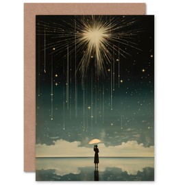 Artery8 Falling Star Wish Dreamscape for Wife Her Mum Sister Daughter Mom Gran Nan Birthday Thank You Get Well Soon Blank Art Greeting Card