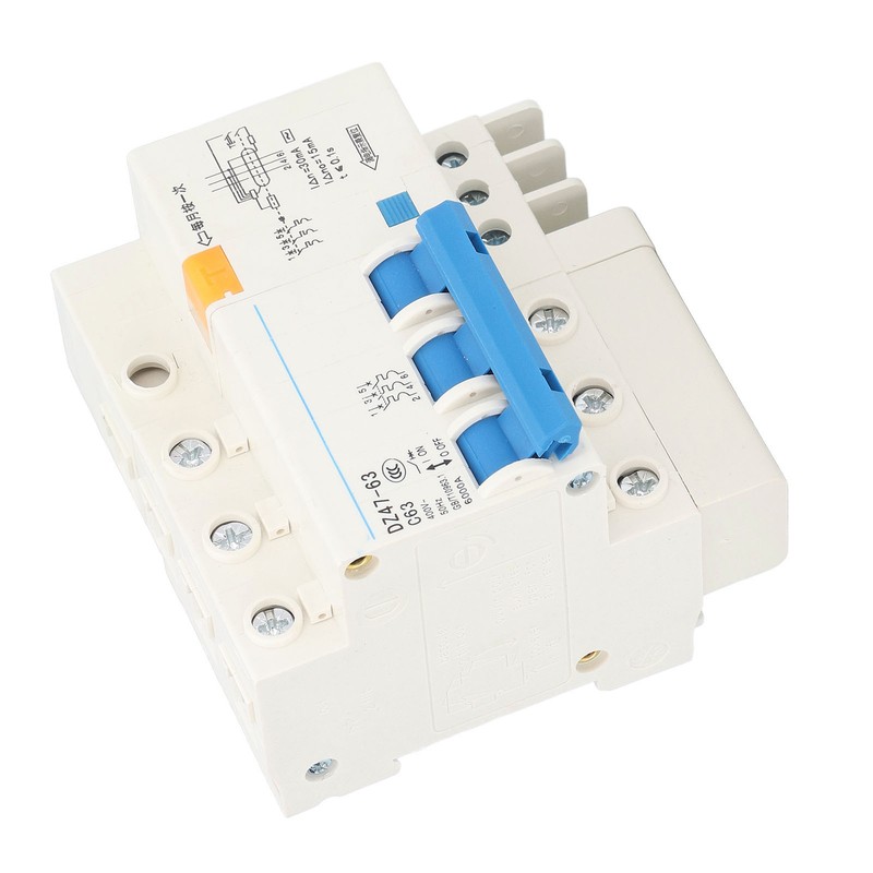 3P+N Miniature Circuit Breaker Ground Fault Leakage Overload Protection Switch