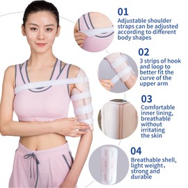 Férula de fractura humeral para fractura de eje humeral para parte superior del brazo, hombro, brazo, fractura de húmero de hueso largo, ligera y transpirable (XL)