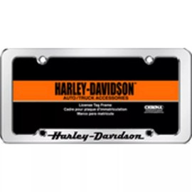 Chroma Graphics Harley Davidson Script Chrome License Plate Tag Frame Metall