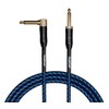 Cascha Professional Line Guitar Cable, Angled, Tweed Blue, 6 m