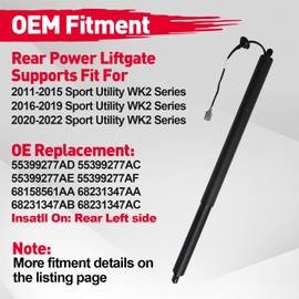 Left Side Rear Liftgate Power Support Shock Strut Compatible with 2011-2022 Jeep Grand Cherokee Sport Utility WK2 Series, Electric Tailgate Lift Actuator Replaces OE# 55399277AD 55399277AC