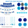 Blue Birthday Decorations Happy Birthday Banner Triangles Honeycomb Ball Paper