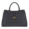 GUESS Cuba Tri Compartment Satchel Charcoal Logo, Charcoal logo
