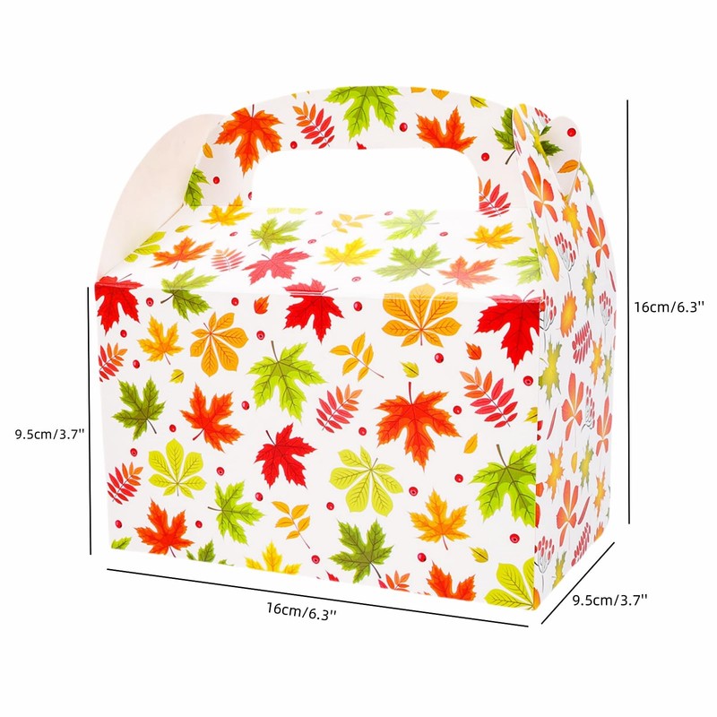 YVAINE 12 Pieces Fall Party Treat Boxes Thanksgiving Fall Maple
