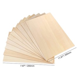 10Pcs Basswood Sheets, 1.5mm Thin Plywood Board, Unfinished Wood Boards for Woodcraft Model, Crafts, Painting, Engraving, Stenciling, Home Decor