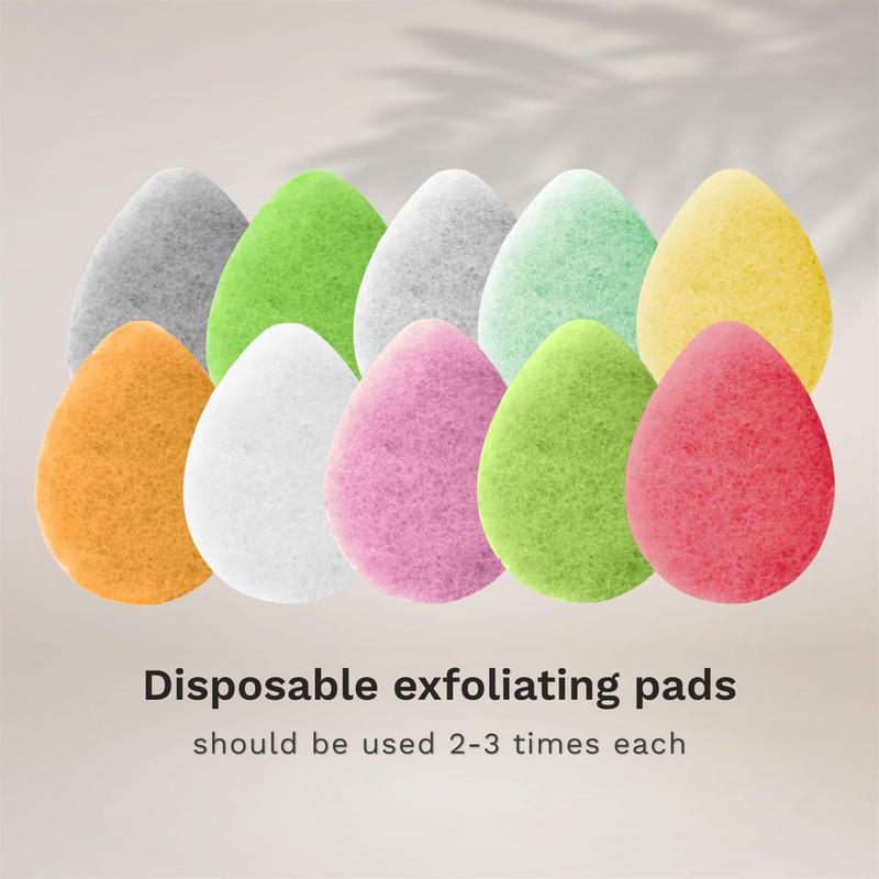 KOL Face Scrubber, Rose Infused Exfoliating Facial Cleansing Pads, Disposable