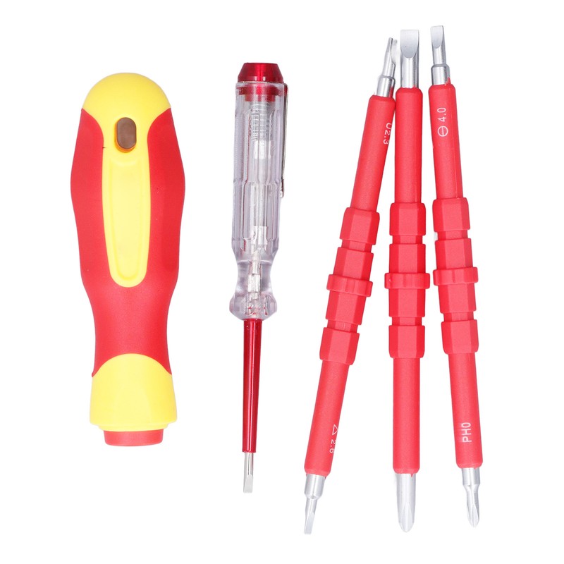 5Pcs Insulated Electrician Screwdriver Set 500V Professional Heavy Duty Cross