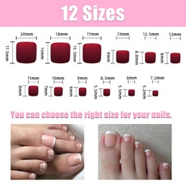 24 PCS False Nails, Short Fake Nails, Press on Nails, Pink Gradient False Nails, French False Nails, Nails French Tip, Press on Nails Short, False Nails for Women and Girl (Flesh Pink, Toenail)