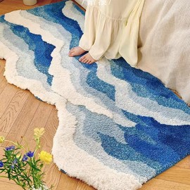 Loismood Ultra Absorbent Soft Shaggy Area Rug Non Slip and Easy Clean Living Room Carpets for Bedroom and Kitchen Washable Indoor Carpet (47"x20")