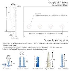 French Cleats 17.5 inch - Supports 120 lbs - Heavy Duty Z Bar Hanger for Pictures, Mirrors, and Art - Alloy Steel French Cleat Picture Hanging Kit for Panels,Shelf, Cabinet (1Pair)