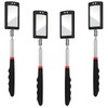 BBTO 4 Pieces Telescoping Inspection Mirror Telescoping LED Lighted Flexible