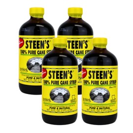 100% Pure Cane Syrup 16fl. Oz - No Additives - No Preservatives - Pure & Natural - Open Kettle - Louisiana's Trusted Brand for Over 100 Years - By Steen's (16 Fl Oz (Pack of 4))