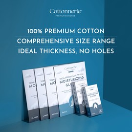 4 Pairs Cottonnerie Original Cotton Gloves for Dry Hands Sleeping, Moisturizing Gloves Overnight, Hand Moisturizer Gloves, Moisture Gloves for Dry Hands Overnight, Sleeping Gloves, Medium