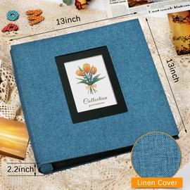 Photo Album 4x6 600 Photos Linen Large Capacity Fabric Cover Books Albums Wedding School Family Anniversary Baby Memory Engagement Travel Albums(Blue, 600 Pockets)