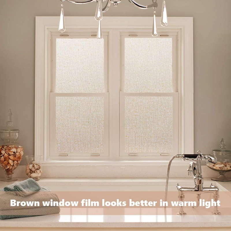 LEMON CLOUD Window Film No Adhesive Removable,Decorative Privacy Window Film,Texture