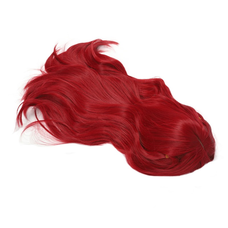 Red Long Straight Wigs with Bang Synthetic Heat Resistant Breathable