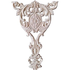 Kelendle Unpainted Carved Wooden Onlay Wood Applique Furniture Decals for Home, Wall, Door, Cabinet Decoration (15.75 x 11.02 x 0.47 inches)