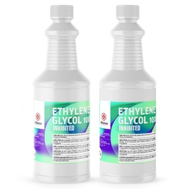 100% Premium Quality Ethylene Glycol Inhibited Solution - 2 Quart Bottle - High-Grade Industrial, Laboratory, and Automotive Coolant