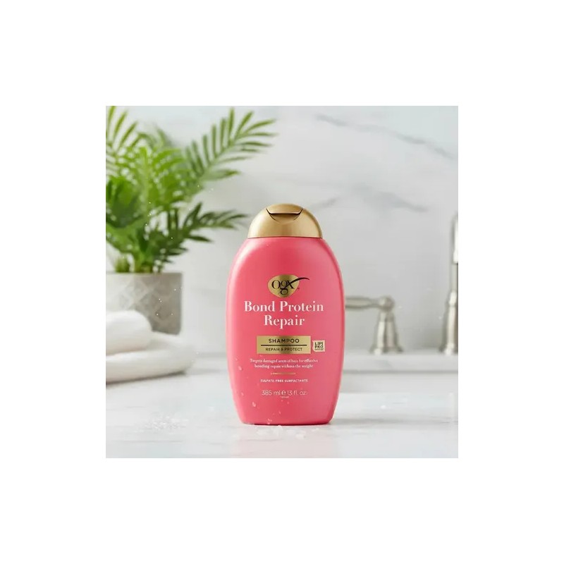 Shampoo Ogx Bond Repair Lightweight Para Cabello Dañado reparador 385ml