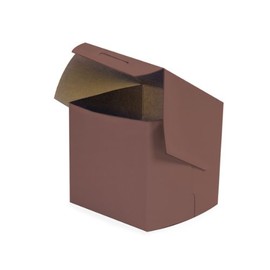 Pack Of 200, 4 X 4 X 4" Solid Chocolate Bakery Boxes 1-Piece Lock Corner Box For Cakes, Pies, Cupcakes Made In USA