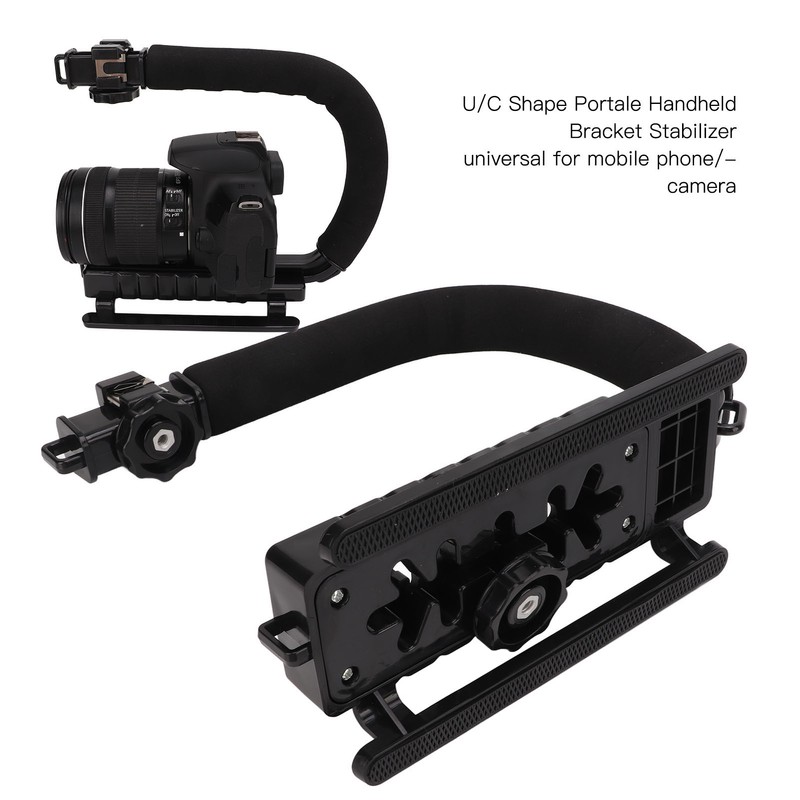 PULUZ U C Shape Video Action Stabilizing Handle Grip ABS