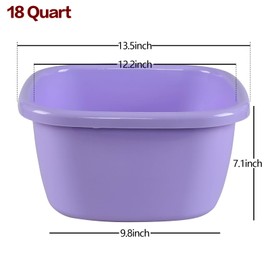 Ramddy Washing Basin/Wash Tub Plastic, 18 Quart, Purple