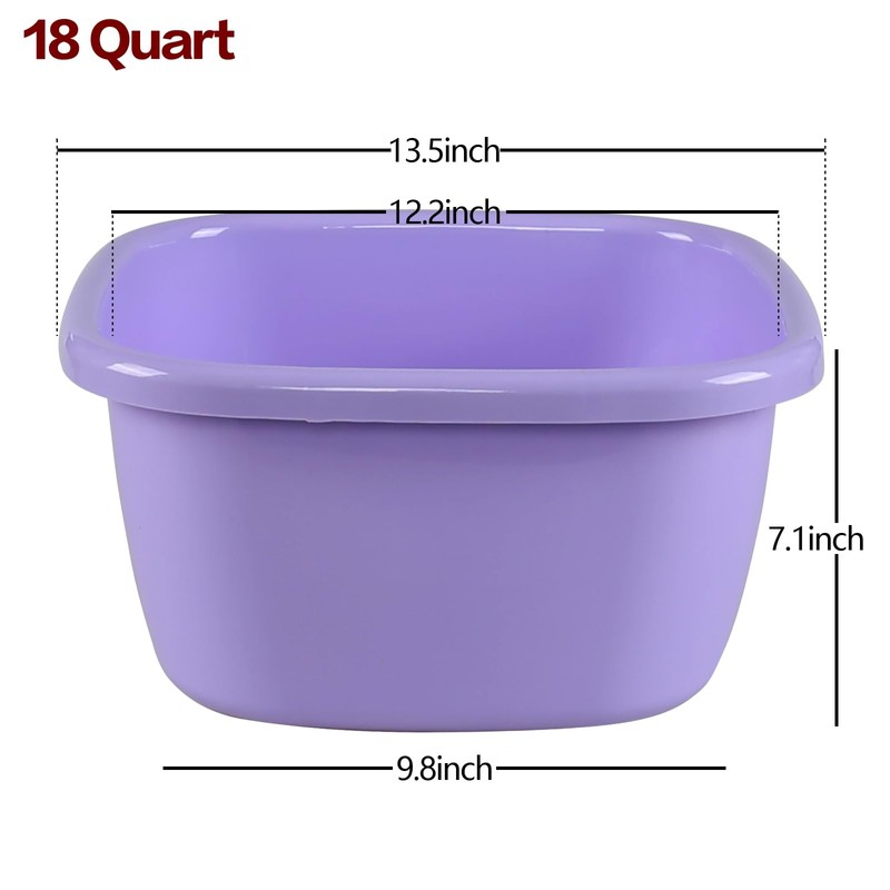 Ramddy Washing Basin/Wash Tub Plastic, 18 Quart, Purple