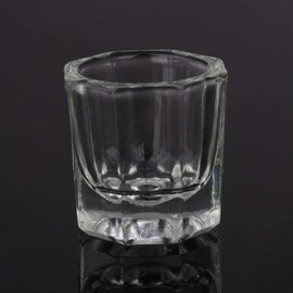 ALEXNAILART Glass Crystal Dappen Dish with Metal Lid Nail Art Acrylic Powder Nail Art Tools (2pcs 2#No Lid)