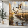 Mallard Duck Shower Curtain Flying Ducks Wildlife Scene Hunting Country