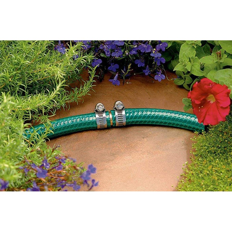 Brass Garden Hose Repair Mender Kit with Stainless Clamp (3/4")