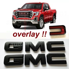 GM OVERLAYS! Matte Black GMC Sierra 2500HD 3500HD AT4 Letters & Front, Rear
