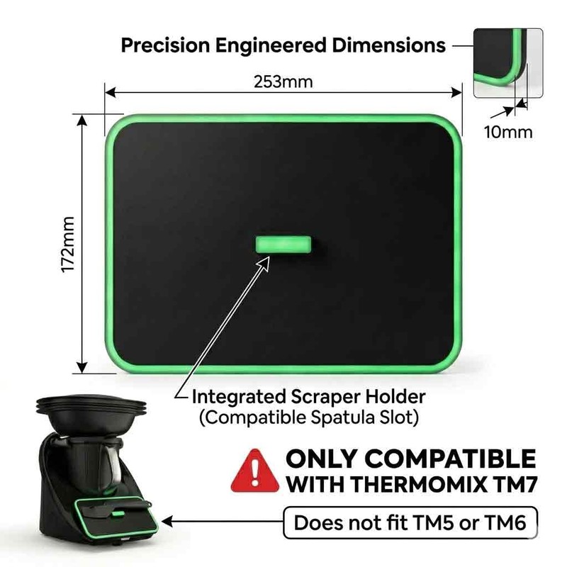 Display Cover and Scraper Holder for Thermomix TM7, Protects Screen
