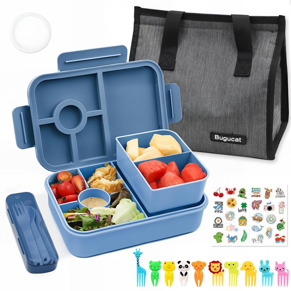 Bugucat Bento Lunch Box 1300ML with Bag - Leak-Proof with