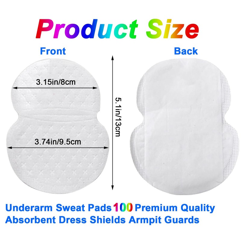 Mtxorvix 100 Pcs Underarm Sweat Pads,Premium Quality Absorbent Dress Shields