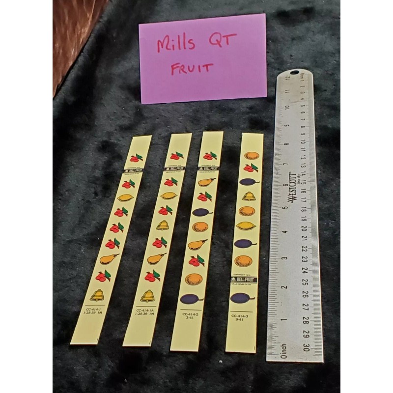 MILLS QT REPLACMENT REEL STRIPS MILLS ANTIQUE SLOT MACHINE FRUIT
